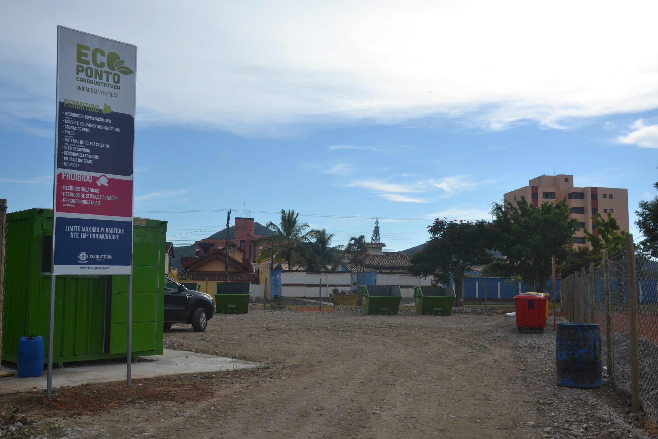 Munícipes já podem utilizar novo Ecoponto instalado no bairro Martim de Sá