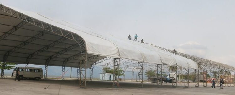 Tenda da Praça da Cultura é recolocada na retomada das atividades no pós pandemia