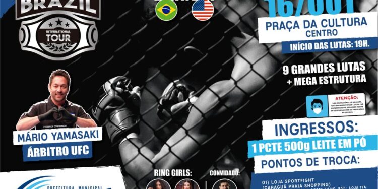 Lutas de MMA Brazil Tour com disputas internacionais acontecem neste sábado (16) em Caraguá com patrocínio do Serramar Shopping
