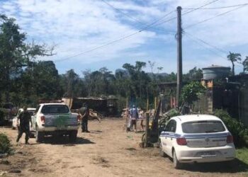 Fiscalização e Polícia Ambiental flagram denúncia de invasão de área e maus-tratos a animal no bairro Golfinhos