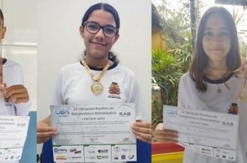 Alunas da rede municipal de Caraguatatuba são medalhistas de ouro na Olimpíada Brasileira de Astronomia e Astronáutica
