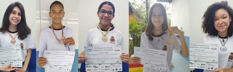 Alunas da rede municipal de Caraguatatuba são medalhistas de ouro na Olimpíada Brasileira de Astronomia e Astronáutica