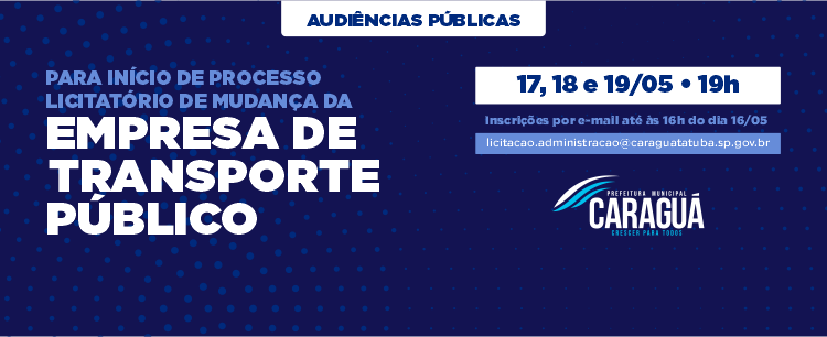 Caraguatatuba tem novas datas das audiências públicas para dar início às mudanças no Transporte Público