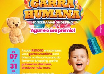 A brincadeira ‘Garra Humana’ agita o Serramar Shopping até 31 de julho