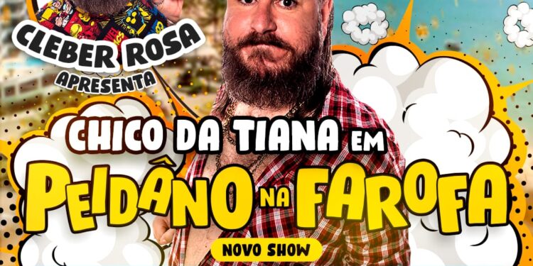 Cleber Rosa apresenta novo show ‘Peidâno na Farofa’ no Teatro Mario Covas em Caraguatatuba