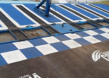 Prefeitura de Caraguatatuba reforça pintura da pista de bicicross