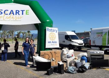 Ação de descarte do Serramar e Rotary recolhe mais de 1 tonelada de materiais eletrônicos