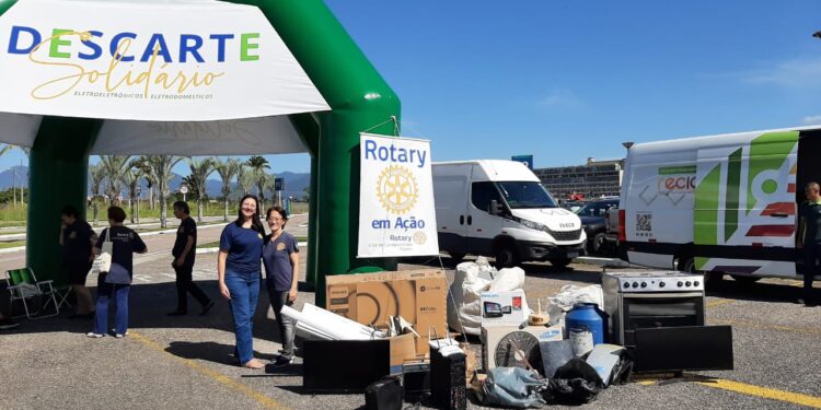 Ação de descarte do Serramar e Rotary recolhe mais de 1 tonelada de materiais eletrônicos