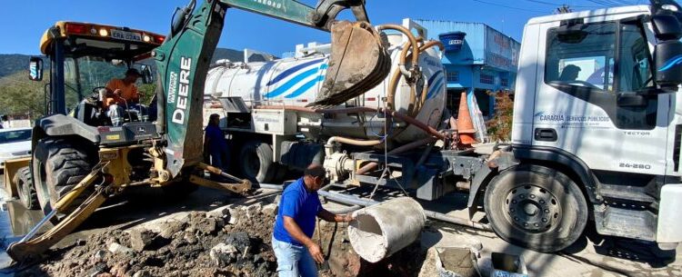 Prefeitura faz reparos em tubulação em avenida do Porto Novo para conter erosão