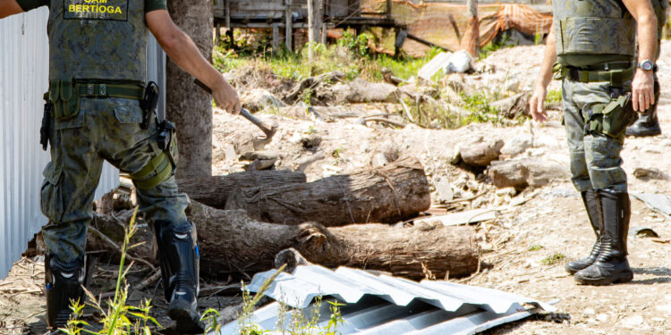 DOA demole construção ilegal e apreende materiais em operação ambiental