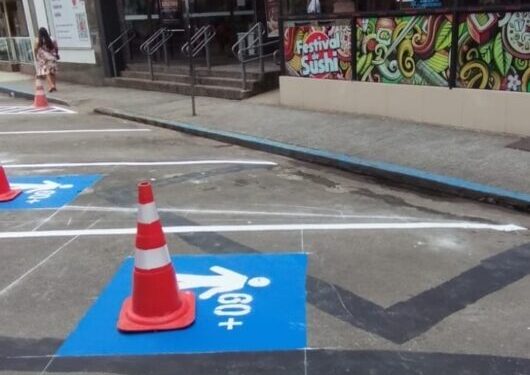 Prefeitura faz revitalização de sinalização horizontal em ruas do Pontal Santamarina e Centro