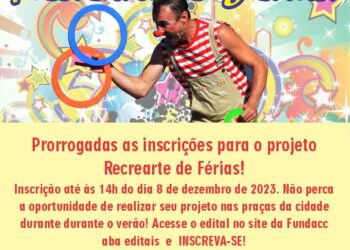 Projeto Recrearte de Férias tem inscrições prorrogadas até dia 8