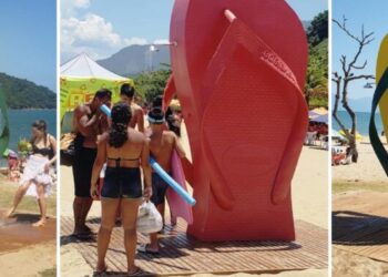 Parceria com Havaianas proporciona duchas gratuitas nas praias Cocanha e Martim de Sá