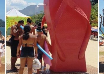 Parceria com Havaianas proporciona duchas gratuitas nas praias Cocanha e Martim de Sá