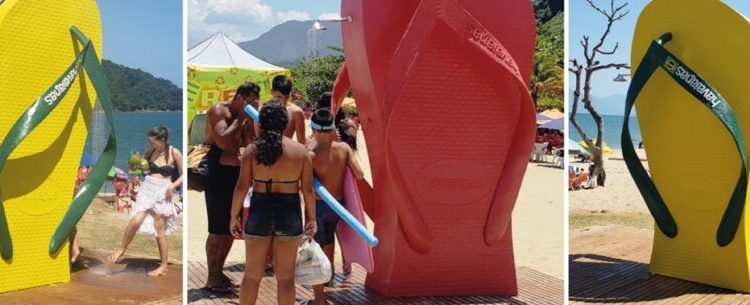 Parceria com Havaianas proporciona duchas gratuitas nas praias Cocanha e Martim de Sá