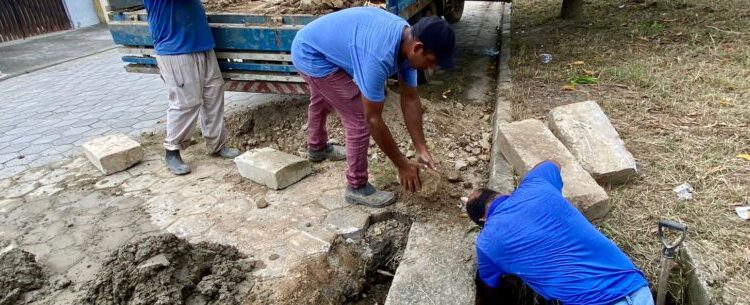 Prefeitura leva trabalho de limpeza e contenção de erosão para ruas do Perequê Mirim