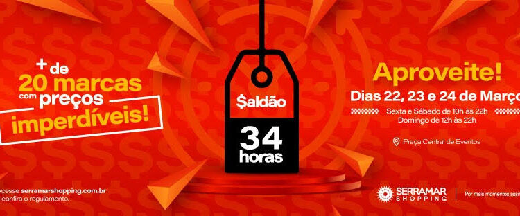 Saldão do Serramar Shopping tem descontos de até 75% neste fim de semana