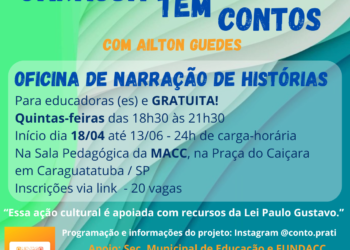 Projeto Caraguá tem Contos abre inscrições para oficina de narração de histórias para educadores