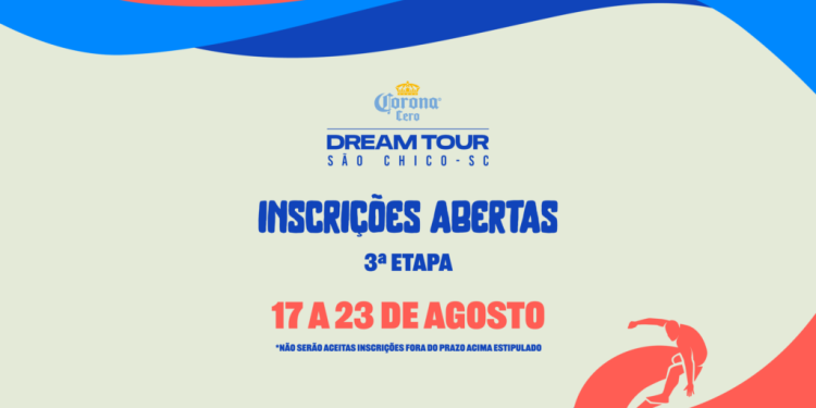INSCRIÇÕES ABERTAS PARA A 3ª ETAPA DO CIRCUITO DREAM TOUR 2024 – PRAINHA, SÃO FRANCISCO DO SUL-SC.