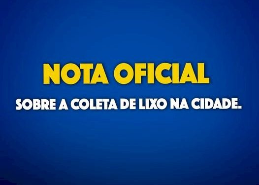 Nota Oficial – Coleta de Lixo