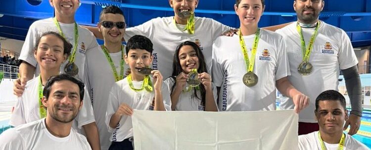 Paratletas da natação de Caraguatatuba faturam 14 medalhas nos Jogos Escolares do Estado