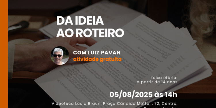 Próxima oficina do Pontos MIS “Da ideia ao roteiro”   está com inscrições abertas em Caraguatatuba