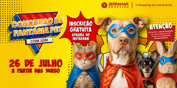 Serramar Shopping promove o Concurso de Fantasia Pet com premiação de até R$ 1.500,00