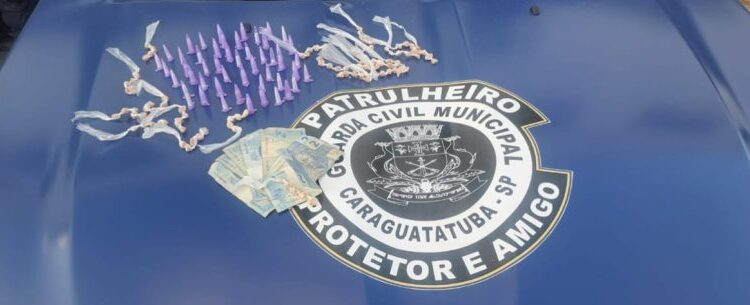 Mais de 150 porções de drogas são apreendidas pela Guarda Civil de Caraguatatuba