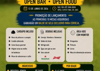 Siena Beach Club transforma estreia da Seleção na Copa 2026 em grande festa com open food, open bar e área kids